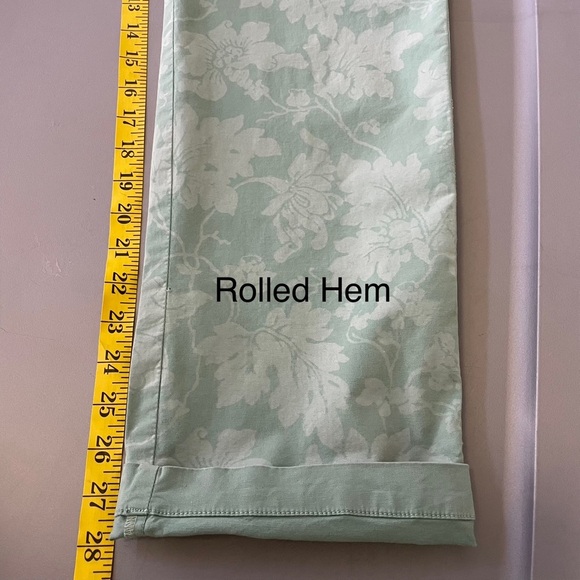 NWT Sundance Women’s 8 Bastille Easy Pants Green Floral Boho Button Fly Cuffed - Picture 13 of 14